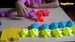Learning Animals, Colors and Counting For Children. Three little pigs story with rubber pigs toys