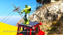 LEARN COLORS CARS for children w/ Spiderman Hulk Superheroes Cartoon for Kids and Toddlers