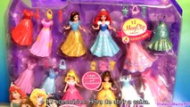 ToysBR 10 Bonecas Princesas Disney Kit Magiclip Branca de Neve, Rapunzel Merida Anna Elsa Ariel