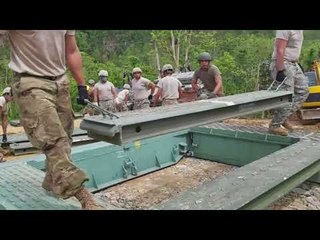 National Guard Soldiers Build Temporary Bridge for Guajataca Dam