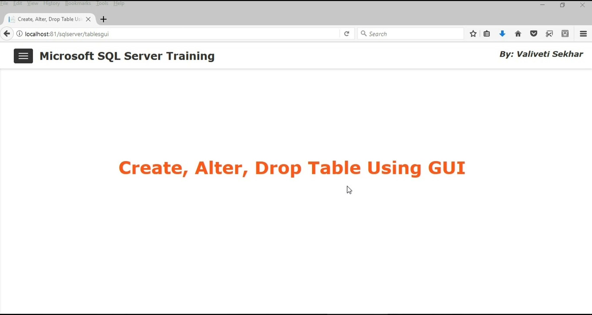 Microsoft SQL Server 2017 Training - Create, Alter, Drop Table Using GUI -  Part 9 - video Dailymotion