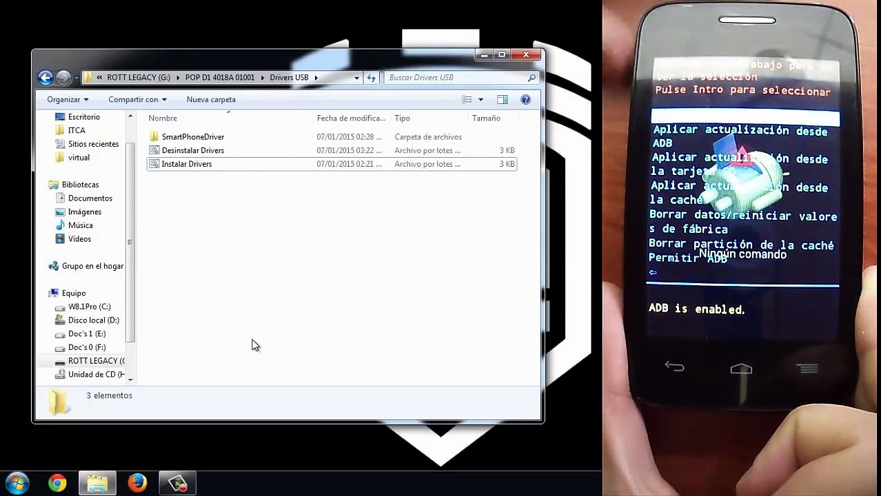Instalacion Recovery CWM v5.5.0.4 y Rootear Alcatel One Touch POP D1 4018A 01001