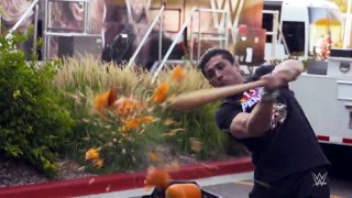 WWE Superstars smash pumpkins in slow motions