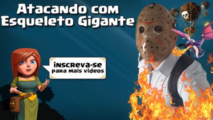 Clash of Clans - Atacando com Esquele Gigante (com FaceCan)