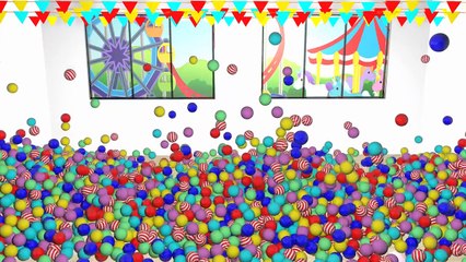 3D Learn Sizes & Colors with Surprise Eggs! Family Pig smallest to Biggest Ballpit for Kids