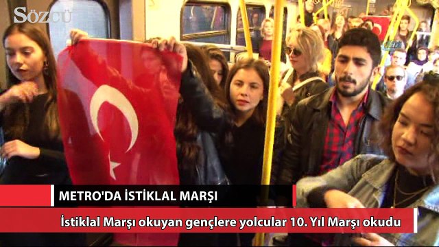 Yolcu gibi bindiler, hep bir ağızdan İstiklal Marşı okudular