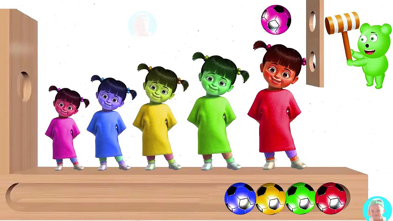Babies Boo & Monsters Inc Learn Colors With WOODEN FACE HAMMER XYLOPHONE Nursery Rhymes song
