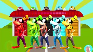 Goofy cartoon disney Dancing Open The Door! Learn colors with Finger Family Song Nursery Rhymes