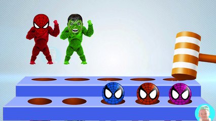 Frozen Elsa Hulk Spiderman Head King Kong gorilla balloons popping Colors for Kids