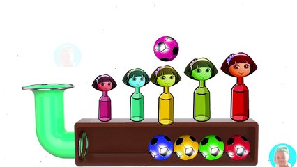 Colors Learn with Dora Baby Bottles Finger Family Song - Colors Balloons Balls for Kids