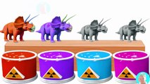 Dinosaurs cartoons for childrens! Dinasaur Triceratops Painting Colors - Learn colors with dinosaur