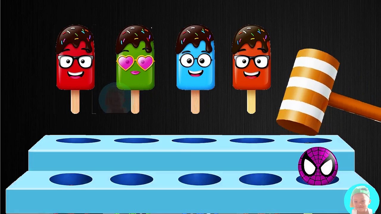 Learn colors with ice cream soccer balls Balloons Baby nursery rhymes ice cream finger family