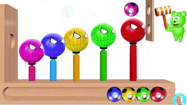 Learn Colors with Surprise Eggs Spiderman for Children, Toddlers Learn Colours with WOODEN FACE