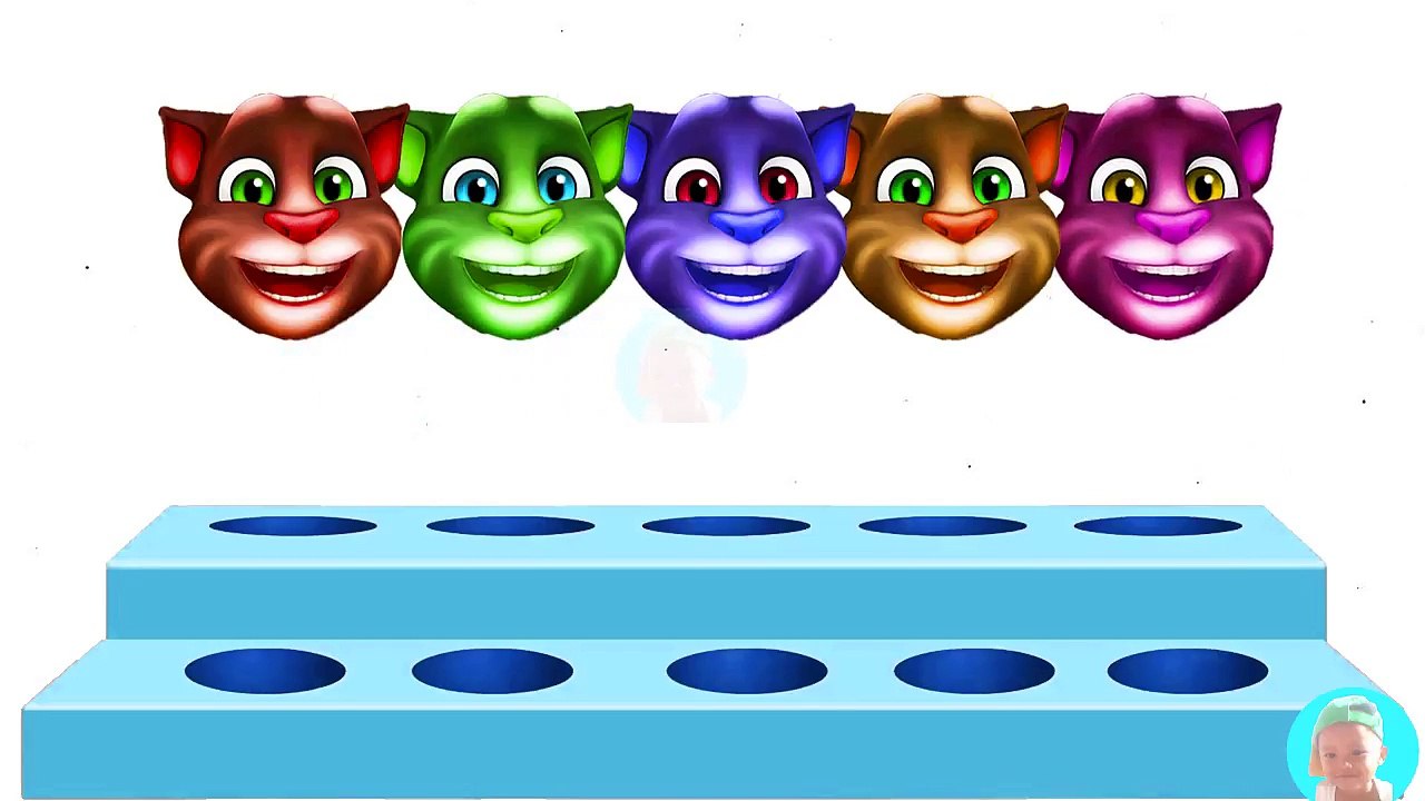 Talking Tom Head Finger Family Song Learn Colors - Colours for Kids
