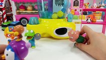 옐로우 미니 캔디 크레인 게임과 뽀로로 호빵맨 가게놀이 장난감 Yellow Mini Crane machine Game Shop Play pororo Toy