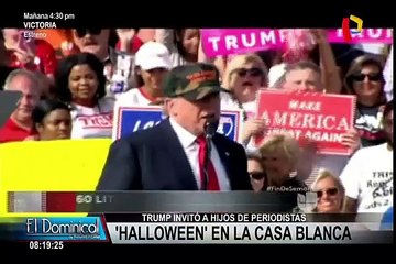 Donald Trump recibió a hijos de periodistas en tradicional visita de Halloween