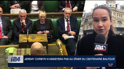 Grande-Bretagne: Jeremy Corbyn n'assistera pas au dîner du centenaire de la déclaration Balfour