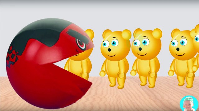 Learning Colors with 3D Pacman Suprise Eggs Hulk eating Mega gummy bear Toilet Poop for Kids