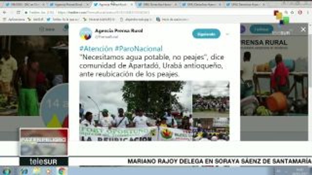 Organizaciones sociales colombianas muestran apoyo a Catatumbo