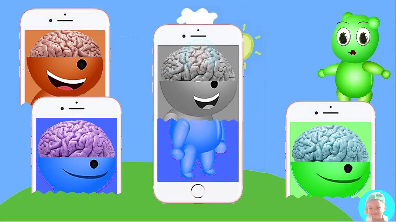 Mega gummy bear wrongs heads Mobile Phones Finger family nursery rhymes songs for kids