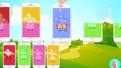 Peppa Mouse Wrong Heads of Mobile Phones, Learn Colors with Peppa Mouse