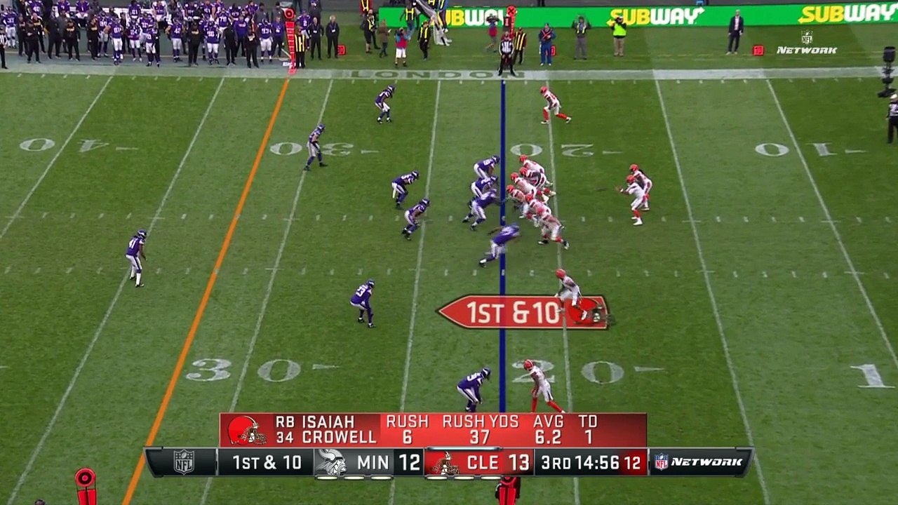 Cleveland Browns fumble, Minnesota Vikings safety Anthony Harris recovers