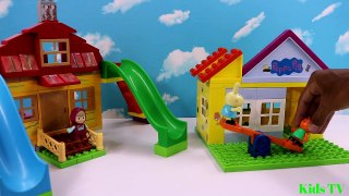 PEPPA PIG And MASHA Blocks Mega House Lego Sets With George Pig, Daddy Pig, Mummy Pig Toys