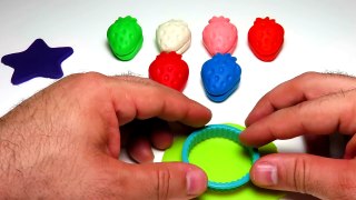 Learn Colors Play Doh Colors Strawberry For Kids Compilation Fish Star Molds Toys Aprende colores