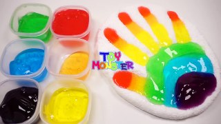 How To Make Colors Hand Finger Jelly Slime DIY Clay Foam Creative for Kids