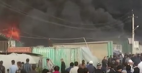 Power Lines Cause Ferocious Fire In one of Tajikistan's Largest Markets