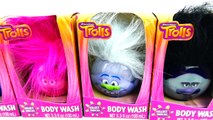 DreamWorks TROLLS Bubble Bath TOY Surprises with Poppy, Branch, Guy Diamond, Biggie Body Washes