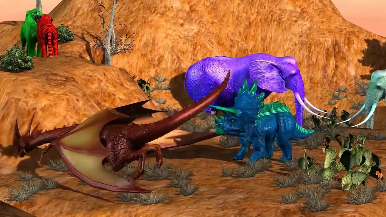 Dinosaur Lion Cartoons For Children | Dinosaurs Fighting For Kids | King Kong Vs Dinosaur 3D Movie