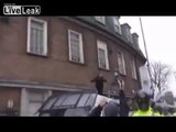 Demonstrator taunts Police and faces instant Karma