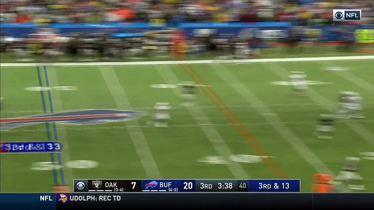 Buffalo Bills wide receiver Andre Holmes beats the coverage, drags his feet to nab first down