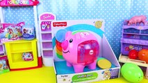 PIGGY BANK SURPRISE TOYS! Learn Numbers & Counting   Fashems, Surprise Eggs, Frozen, Barbie Toys