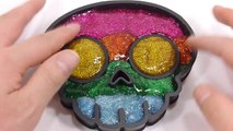 DIY How To Make Glitter Colors Slime Skull Learn Colors Glitter Slime Clay Washing machine Toys
