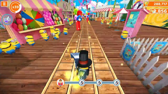 Despicable ME:Minion Rush - LEVEL 283 Super Silly Fun Land - New Minion Magician Run (小黄人BOSS片段）