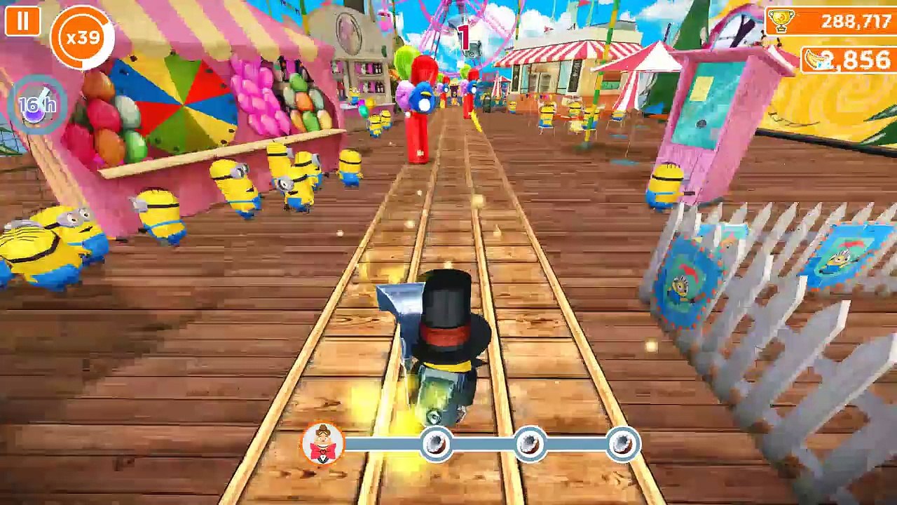 Despicable ME:Minion Rush - LEVEL 283 Super Silly Fun Land - New Minion Magician Run (小黄人BOSS片段）