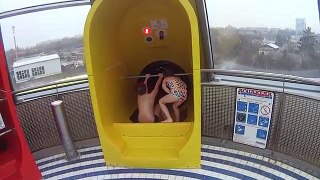 Scary Yellow Water Slide at Aquapark Olomouc