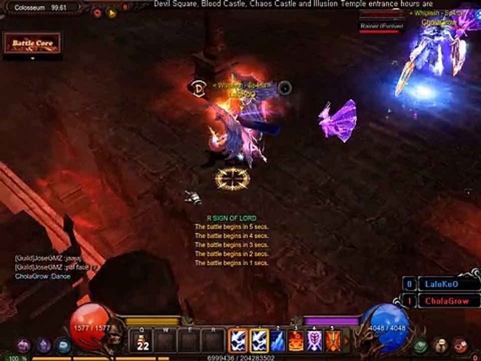 SUMMONER VS GROW LANCER TEST DUEL MUONLINE WEBZEN SEASON 10