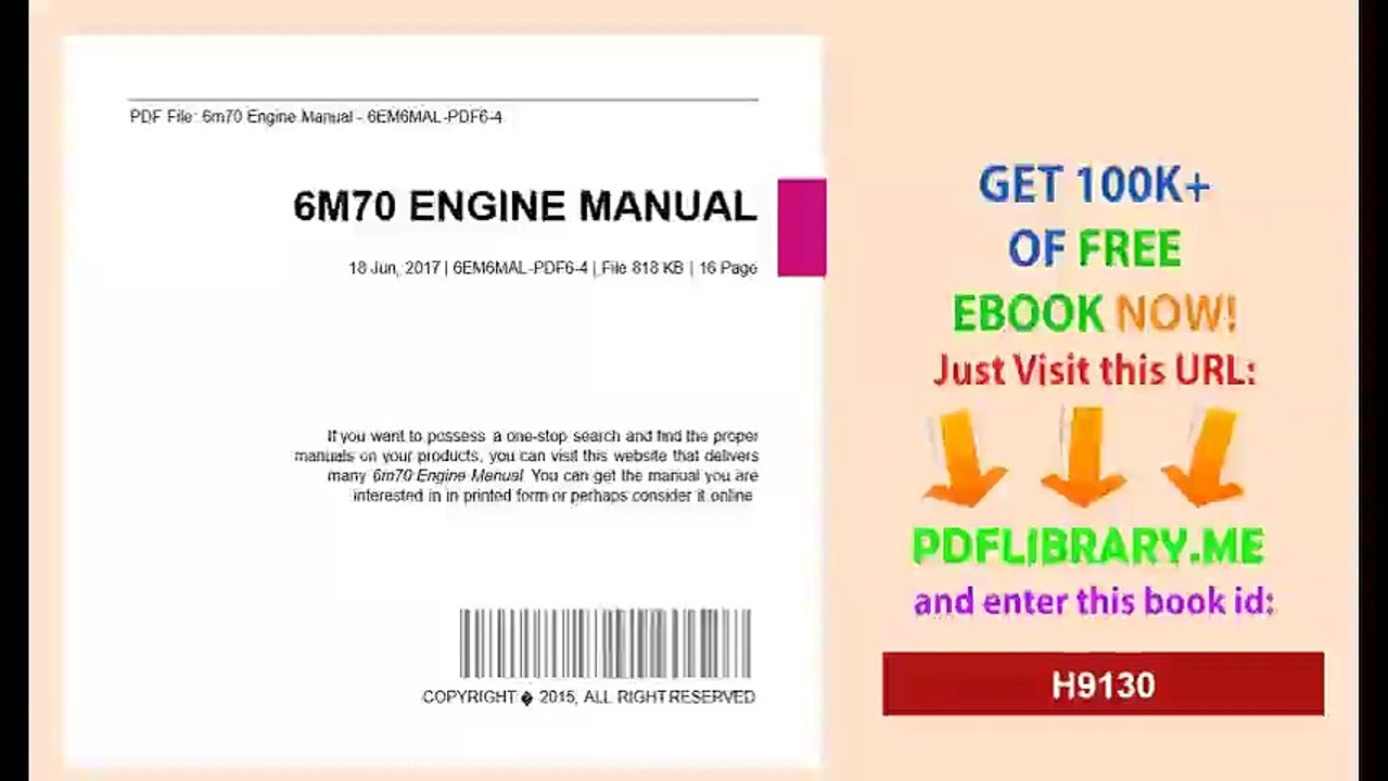 6m70 Engine Manual