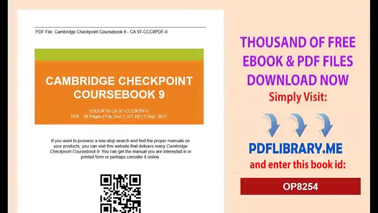 Cambridge Checkpoint Coursebook 9