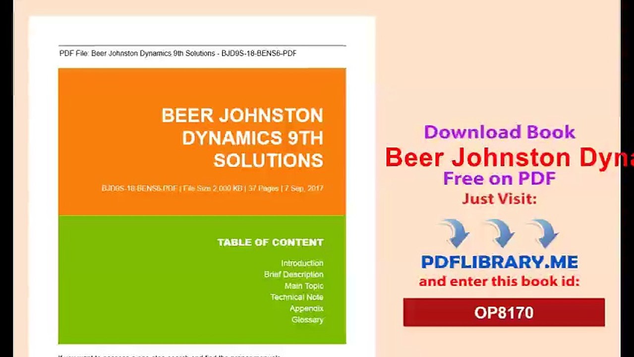 Beer Johnston Dynamics 9th Solutions