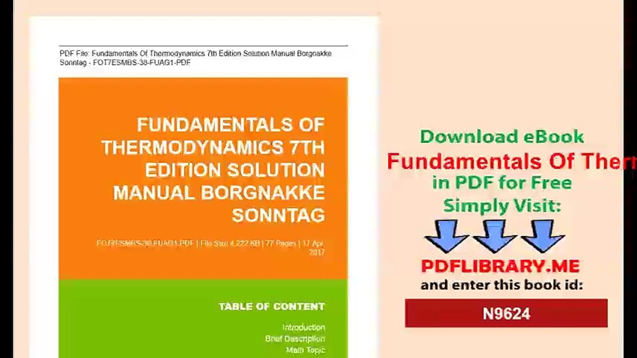 Fundamentals Of Thermodynamics 7th Edition Solution Manual Borgnakke Sonntag