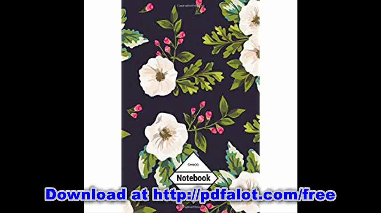 GM&Co Notebook Journal Dot-Grid, Lined, Graph, 120 pages 5.5'x8.5' Midnight Blue Classic Floral (Floral Notebook)