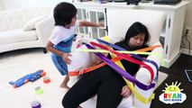 Learn Colors with sticky tape prank! Pretend play Bad Baby Are You Sleeping Nursery Rhymes-Itgq7ZfypUQ