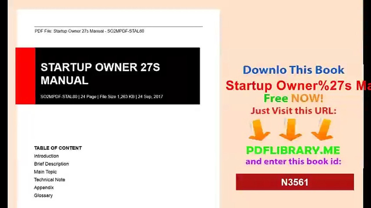 Startup Owner27s Manual