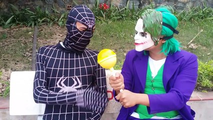 Police Baby Threw By Joker vs Black Spideman w/ Funny Pranks Superheroes