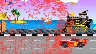 Lightning McQueen Cars for Kids & Batman Train Cartoon for Toddlers w Colors for Children