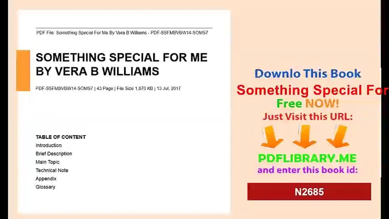 Something Special For Me By Vera B Williams